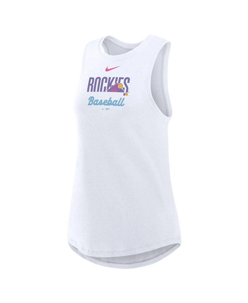 Nike Women's White Colorado Rockies 2025 City Connect Tri-Code High Neck Performance Tank Top