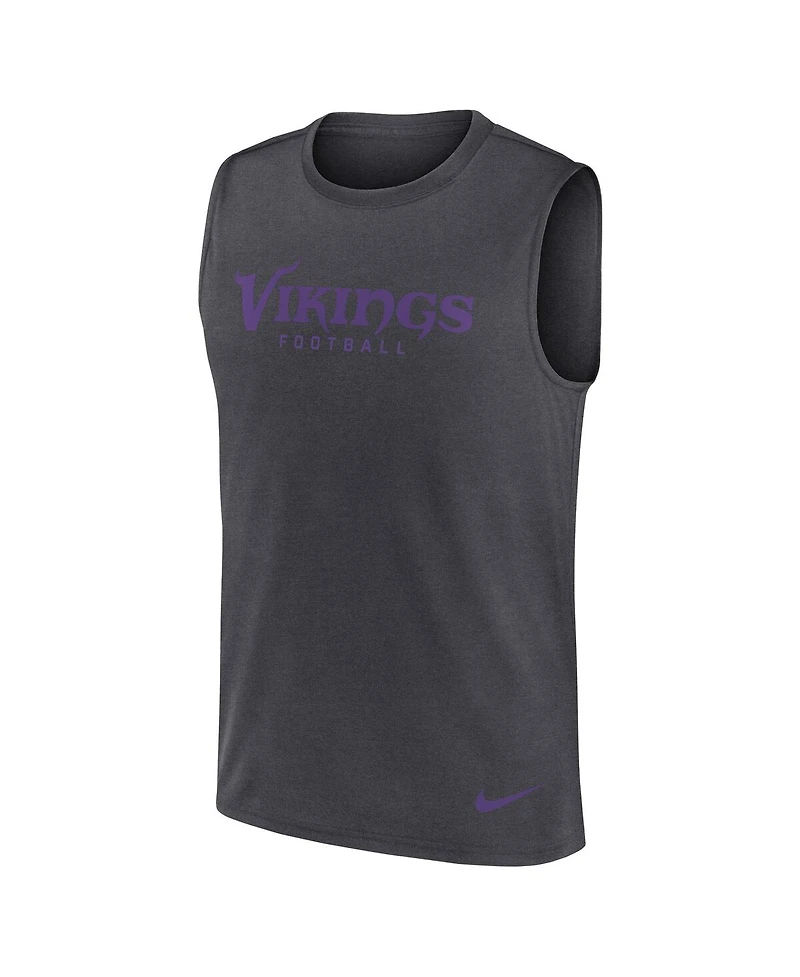 Nike Men's Charcoal Minnesota Vikings Primetime Legend Performance Muscle Tank Top