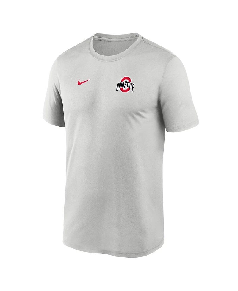 Nike Men's Gray Ohio State Buckeyes 2025 Sideline Small Logo Legend Performance T-Shirt