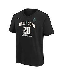 Nike Big Boys and Girls Sabrina Ionescu Black New York Liberty Explorer Edition Name Number T-Shirt