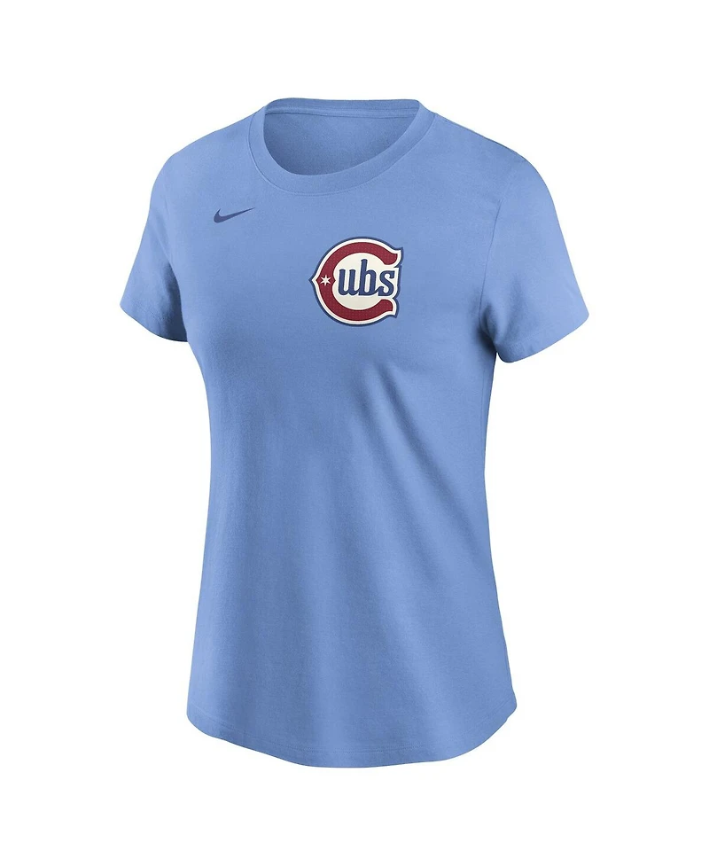 Nike Women's Seiya Suzuki Baby Blue Chicago Cubs Fuse Name Number T-Shirt