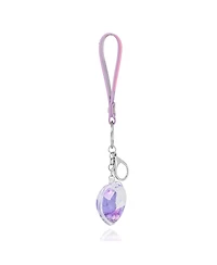 Kuromi Heart Keychain with Purple Strap and Floating Charm