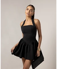 Heiress Beverly Hills Women's Halter Contour A-Line Mini Dress