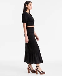 I.n.c. International Concepts Women's Crochet-Trim Maxi Skirt, Exclusively at Macy's