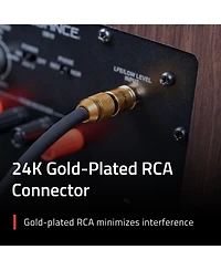 Fluance Premium Grade Subwoofer Cable with Gold-Plated Rca Connectors, High-performance Ofc cable with durable rubber insulator for Subwoofer, Home Th