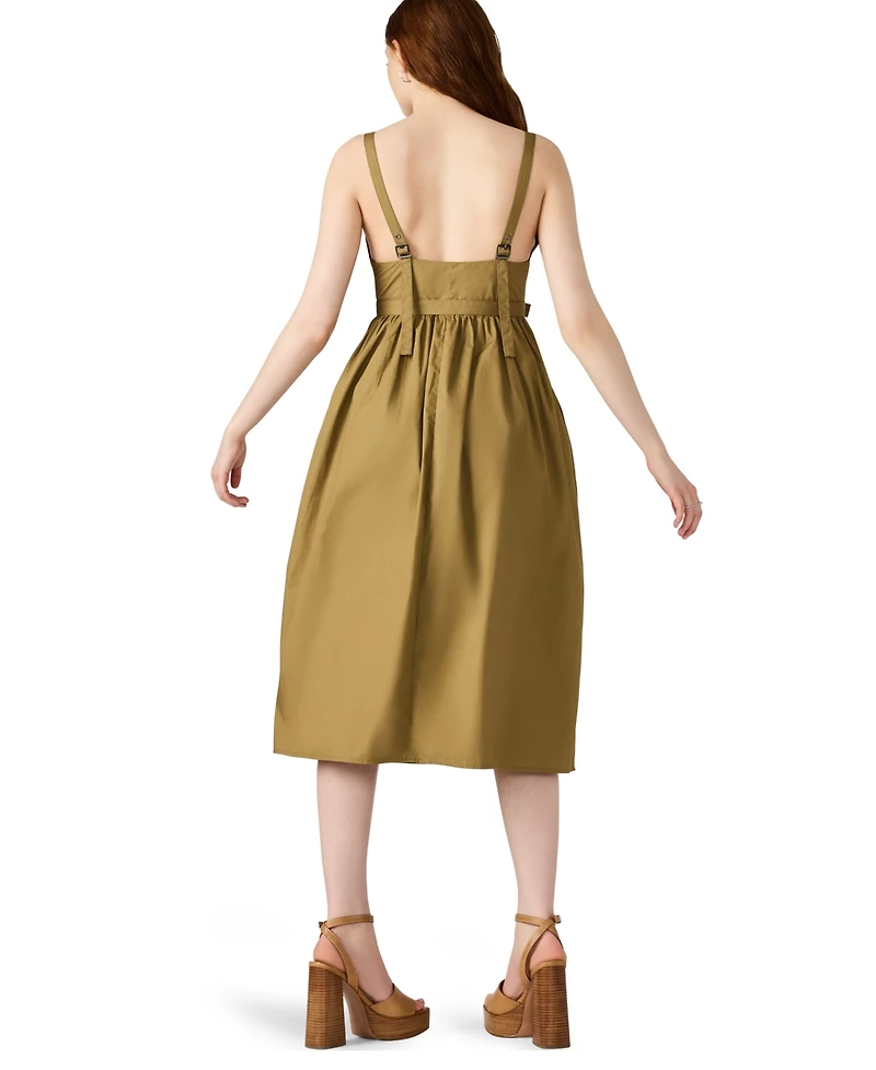 Steve Madden Women's Juno Belted V-Neck Midi Dress