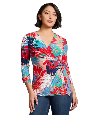 Jones New York Women's Printed Interlock Twist Yarn Top
