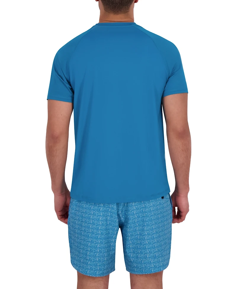 Spyder Men's Short Sleeve Waffle-Knit Crewneck Swim Shirt