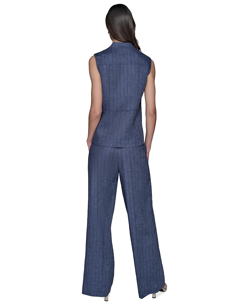 Karl Lagerfeld Paris Women's Pinstripe Button-Front Vest