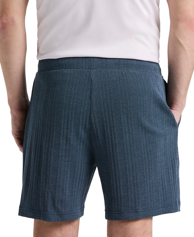 Perry Ellis Men's Ribbed Striped Drawstring 7" Shorts