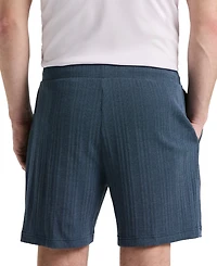 Perry Ellis Men's Ribbed Striped Drawstring 7" Shorts