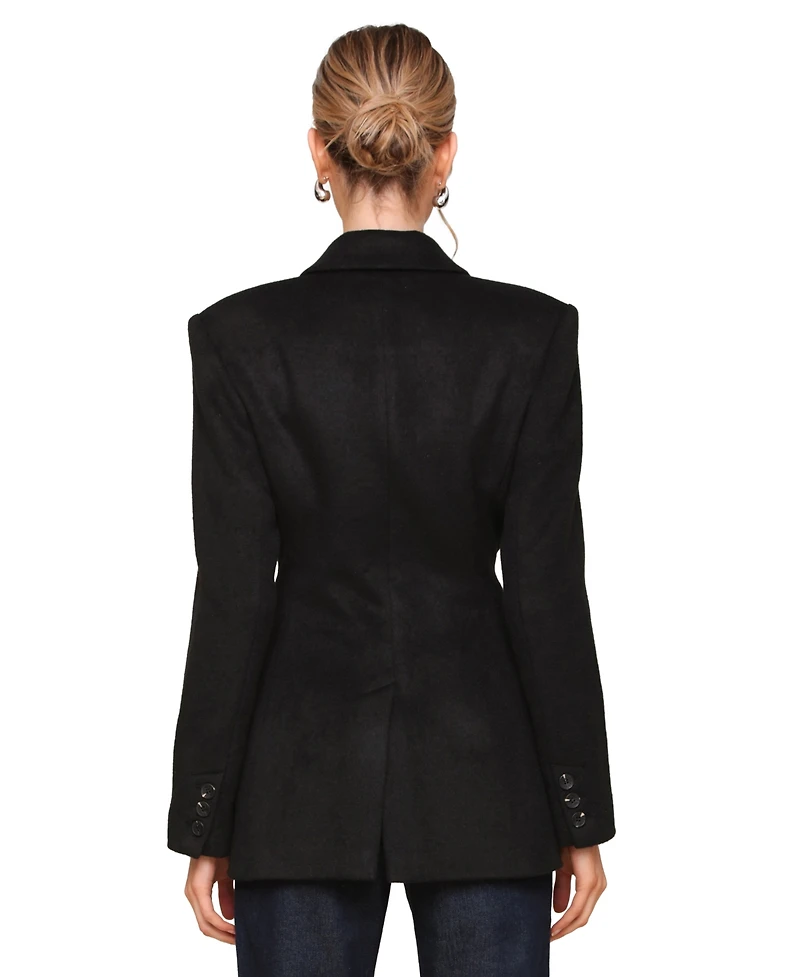 Avec Les Filles Women's Notched-Collar Blazer Coat