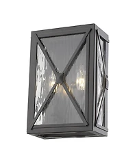Burnished Cross Water Glass Outdoor Light – Decorative Outdoor Wall Fixture