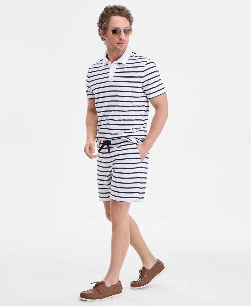 Club Room Men's Bengal Striped Terry Cloth Short-Sleeve Polo Shirt, Exclusively at Macy's