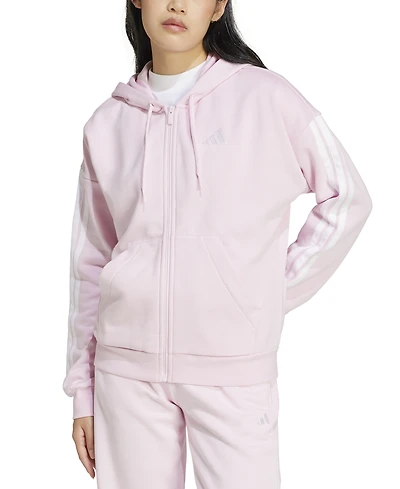 adidas Women's 3-Stripe Fleece Full Zip Hoodie