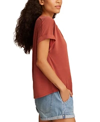 Lucky Brand Women's Sandwash Short Sleeve Button Front Shirt