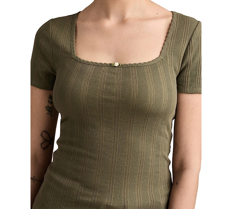 Lucky Brand Pointelle Tee