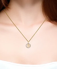 Lali Jewels Diamond Om Symbol 18" Pendant Necklace (1/10 ct. t.w.) in 14k Two-Tone Gold