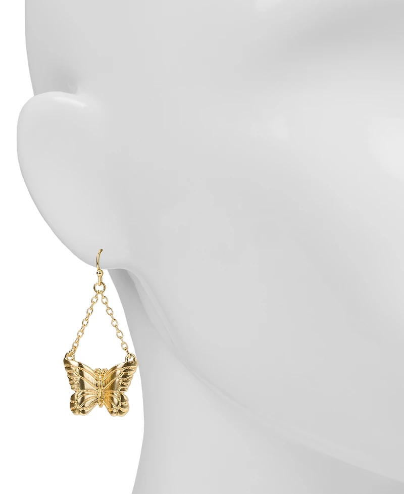Patricia Nash Gold-Tone Butterfly Chain Drop Earrings
