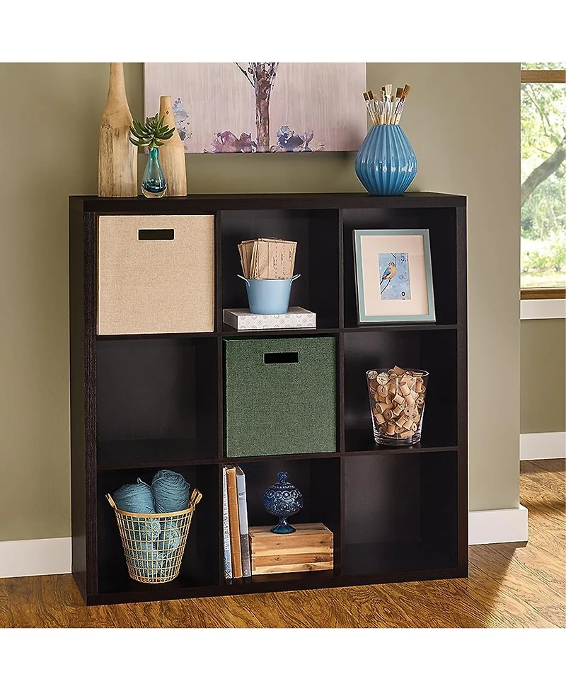 ClosetMaid 9 Cube Storage Shelf Bookshelf Home Organizer with Back Panel, Black