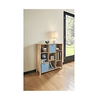 ClosetMaid Freestanding Premium 9-Cube Storage Organizer Bench, Weathered Oak