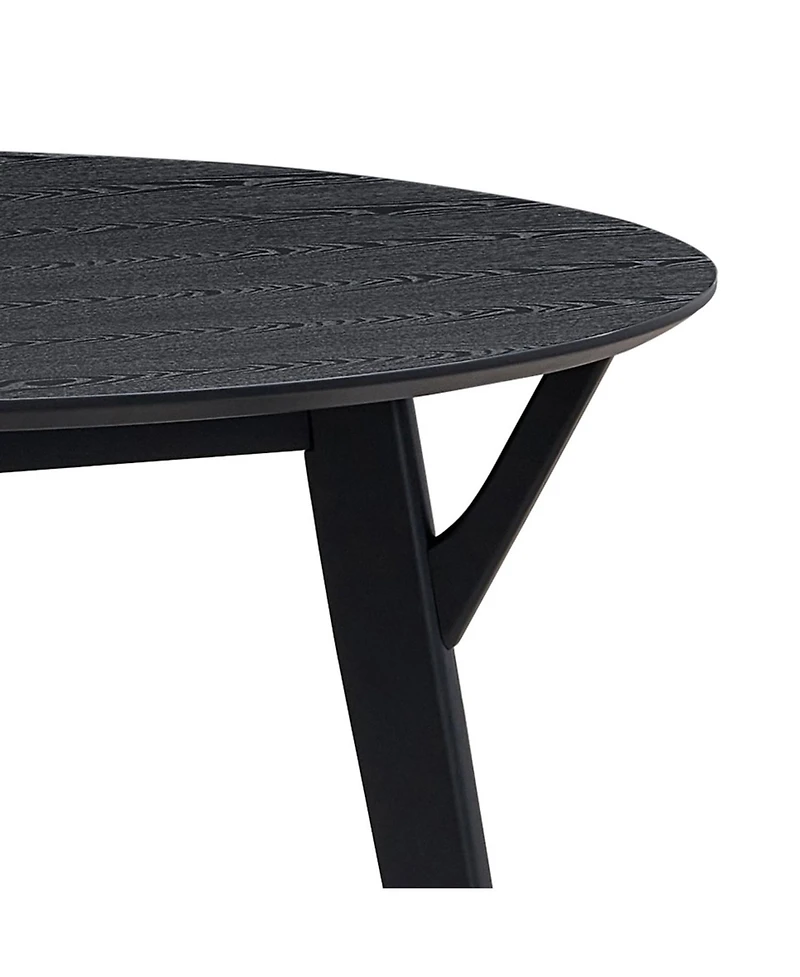 Streamdale Black Round Kitchen Table & 4 Fabric Chairs