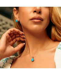 Spero London Round Opal High Quality Sterling Silver Earrings