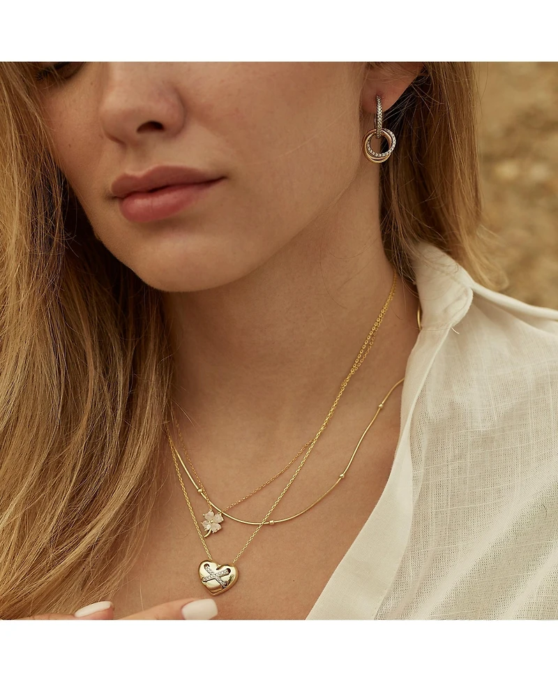 Spero London Italian Bead Chain Sterling Silver Satellite Necklace