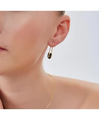 Spero London Black Pave Safety Pin Earring Jewelled Sterling Silver
