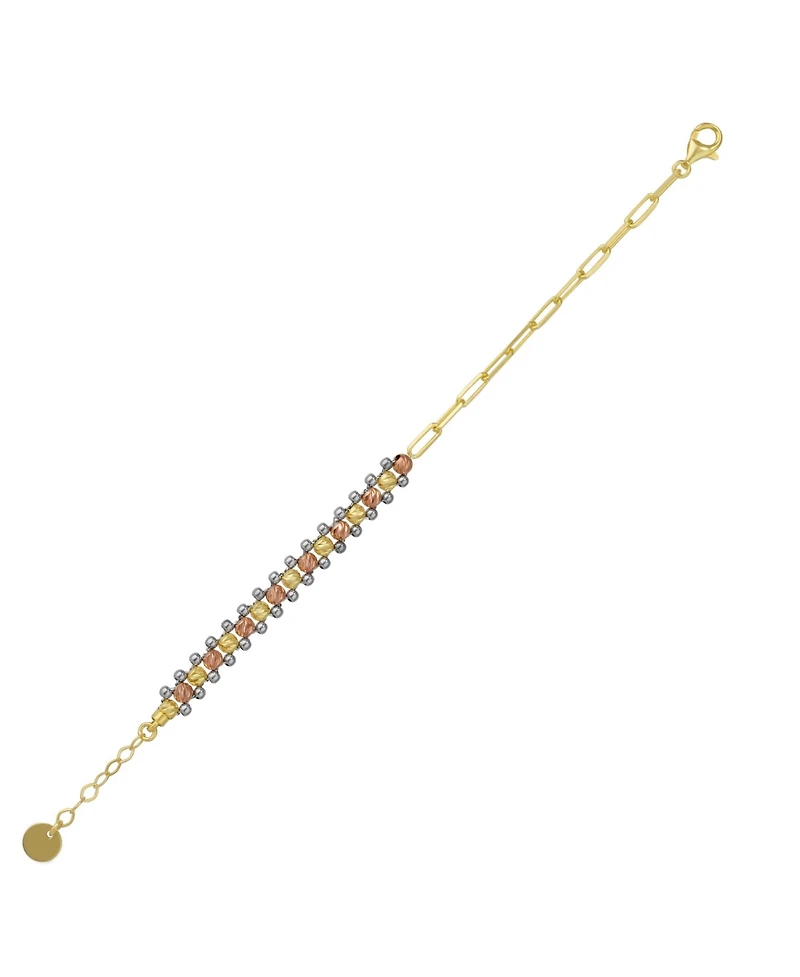 Spero London Dorissa Multi Bead Semi Chain Sterling Silver Bracelet
