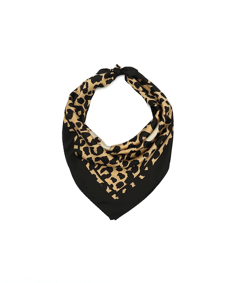 Coach Women's Script Leopard Print Silk Bandana Scarf