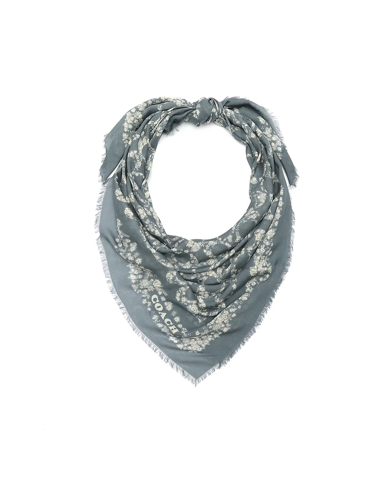 Coach Women's Signature Rose Meadow Print Oversized Square Scarf