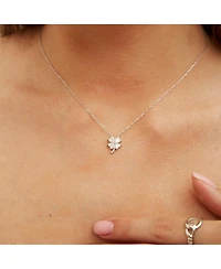 Spero London Four Leaf Clover Sterling Silver Necklace - White