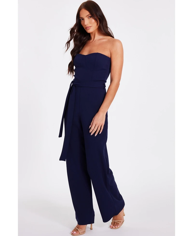 Quiz Women's Scuba Crepe Bandeau Jumpsuit
