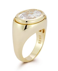 Rachel Zoe 14K Gold Plated Sterling Silver Oval Signet Ring