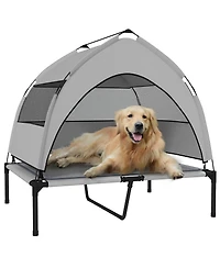PawHut Elevated Dog Bed, Portable Raised Pet Bed with Canopy, Bag