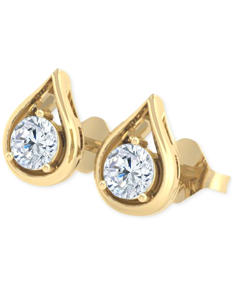 Diamond Teardrop Shape Stud Earrings (3/8 ct. t.w.) in 14k Gold