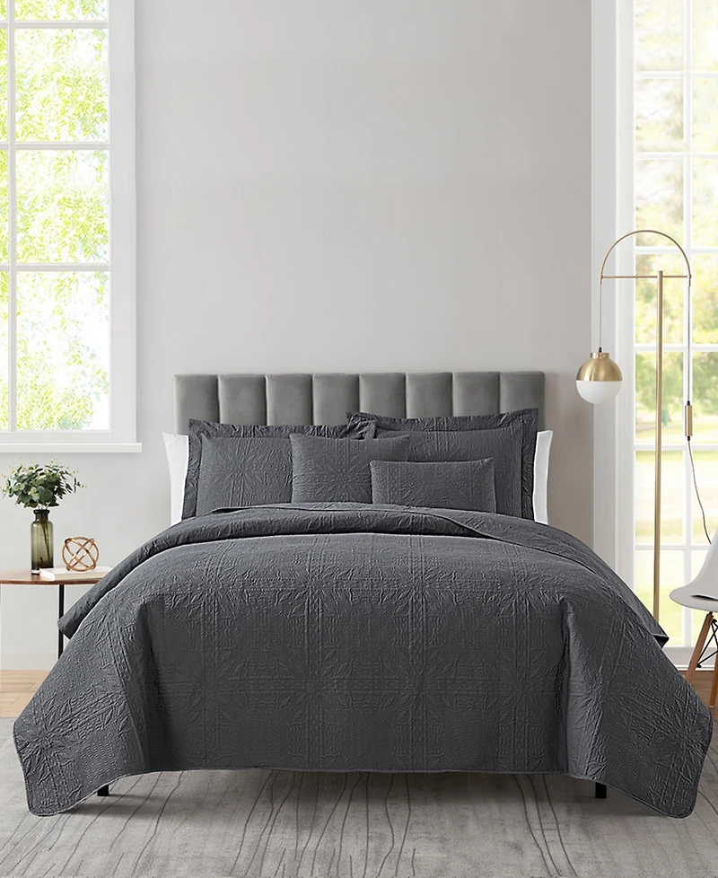 Nestl Grid Embossed 4-Pc. Quilt Set, Twin/Twin Xl