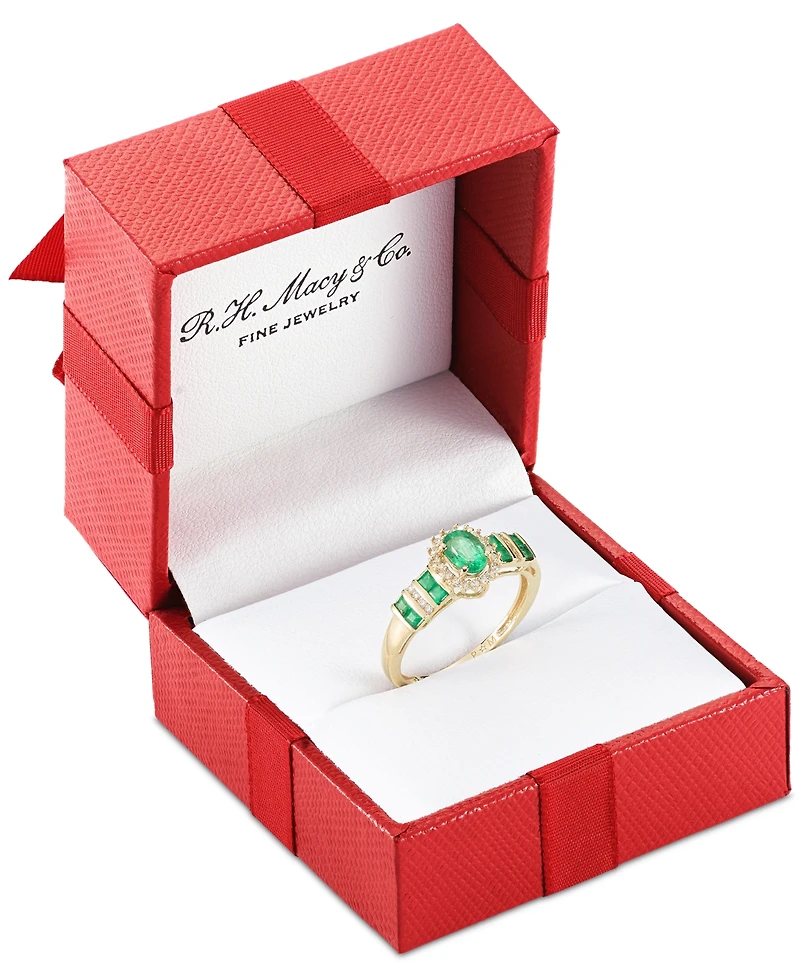 Sapphire (1 ct. t.w.) & Diamond (1/8 Ring (Also Emerald Ruby) 14k Gold