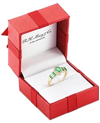 Sapphire (1 ct. t.w.) & Diamond (1/8 Ring (Also Emerald Ruby) 14k Gold