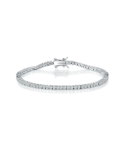Spero London Sterling Silver 2mm Fine Tennis Bracelet