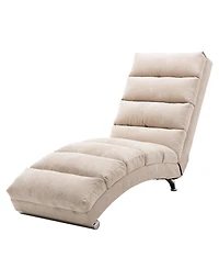 Streamdale Furniture Linen Chaise Lounge Indoor Chair, Modern Long Lounger For Office Or Living Room