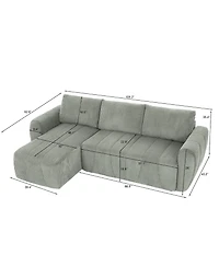 Streamdale Convertible 3-Seat L-Shaped Fabric Couch