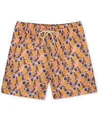 Sunset and Vines Men's Pineapple-Pattern Woven Swim Trunks