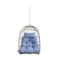Streamdale Outdoor garden rattan egg swing chair hanging chair Pe hanging chair blue