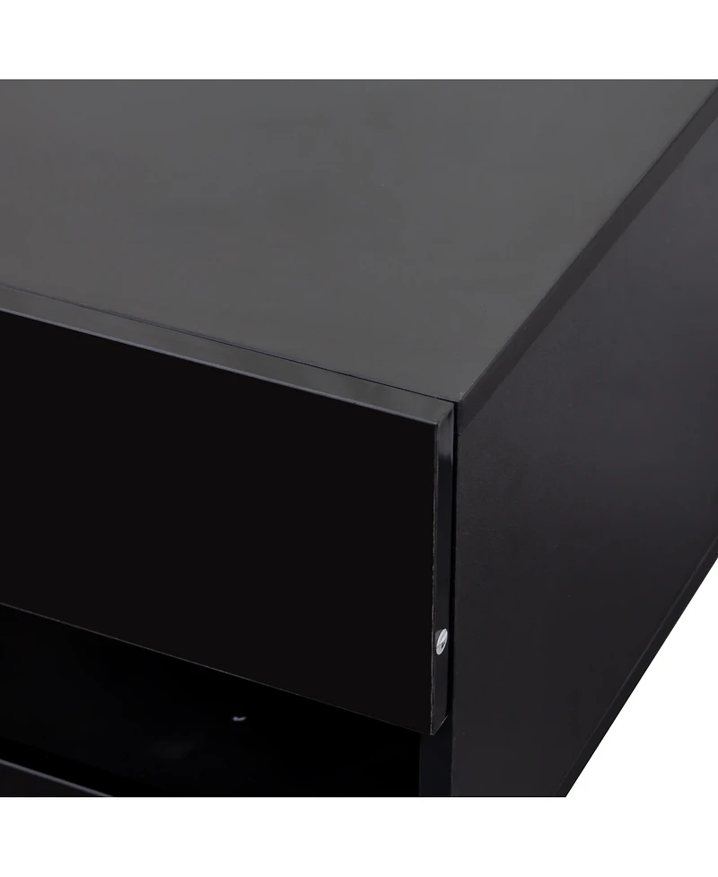 Streamdale 180 Wall Mounted Floating 80" Tv Stand with 20 Color LEDs and Charging Station