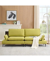 Streamdale Custom 89" Cotton-Linen Throw Green Elegance for Every Space