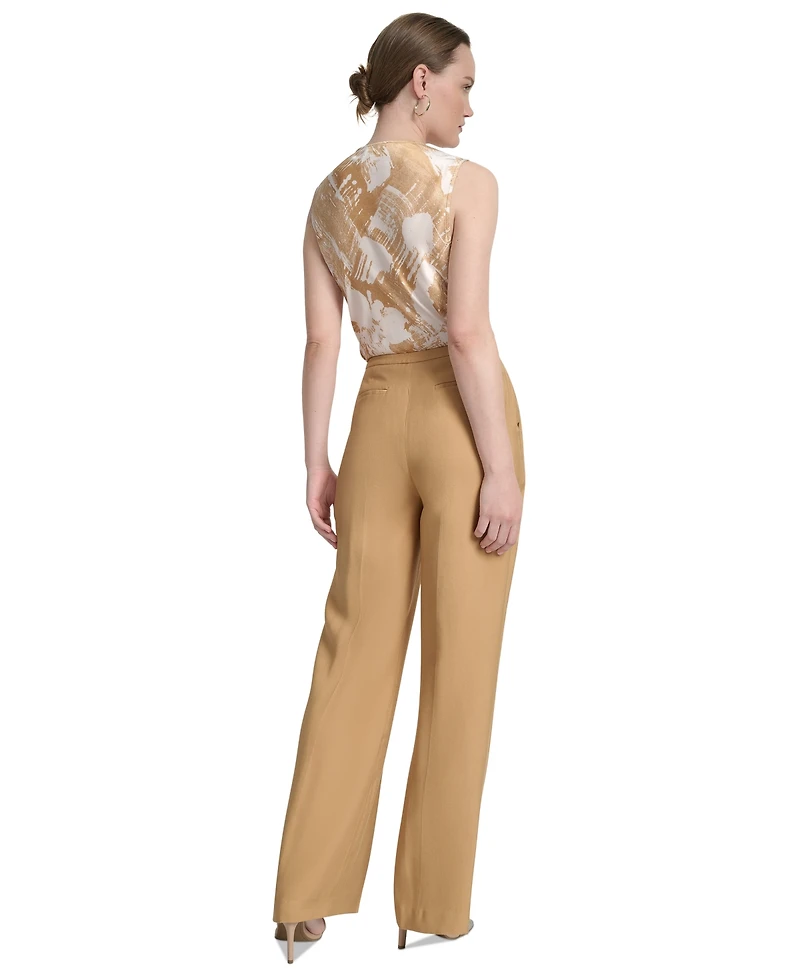 Dkny Petite High Rise Flare-Leg Pants