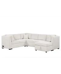 Streamdale Furniture 108" U-Shaped Sectional Sofa Bed with Storage Chaise, Usb Ports & Power Sockets