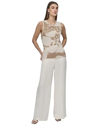 Dkny Petite Printed Sleeveless Knit Top